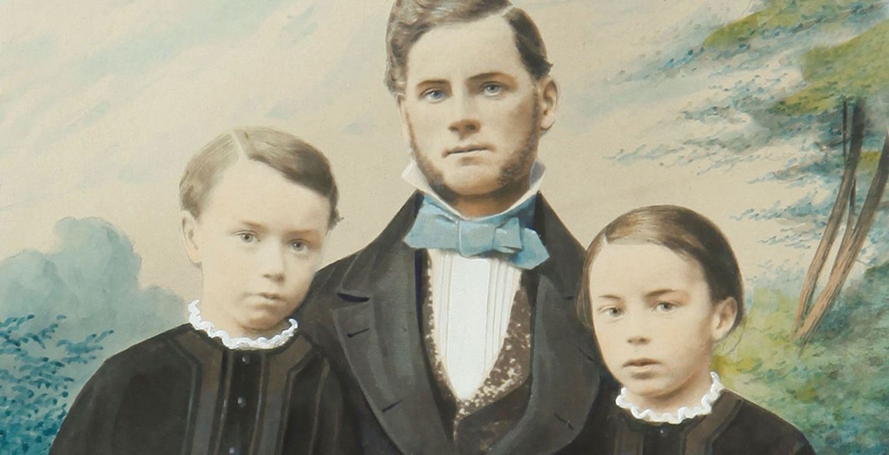 Johann Faber (1819-1901) avec ses fils Carl et Ernst