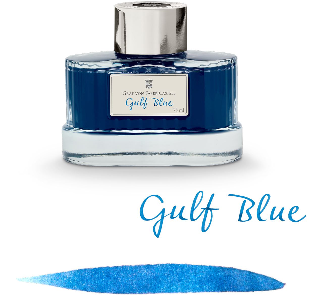Graf-von-Faber-Castell - Boccetta di inchiostro Blu Golfo, 75 ml