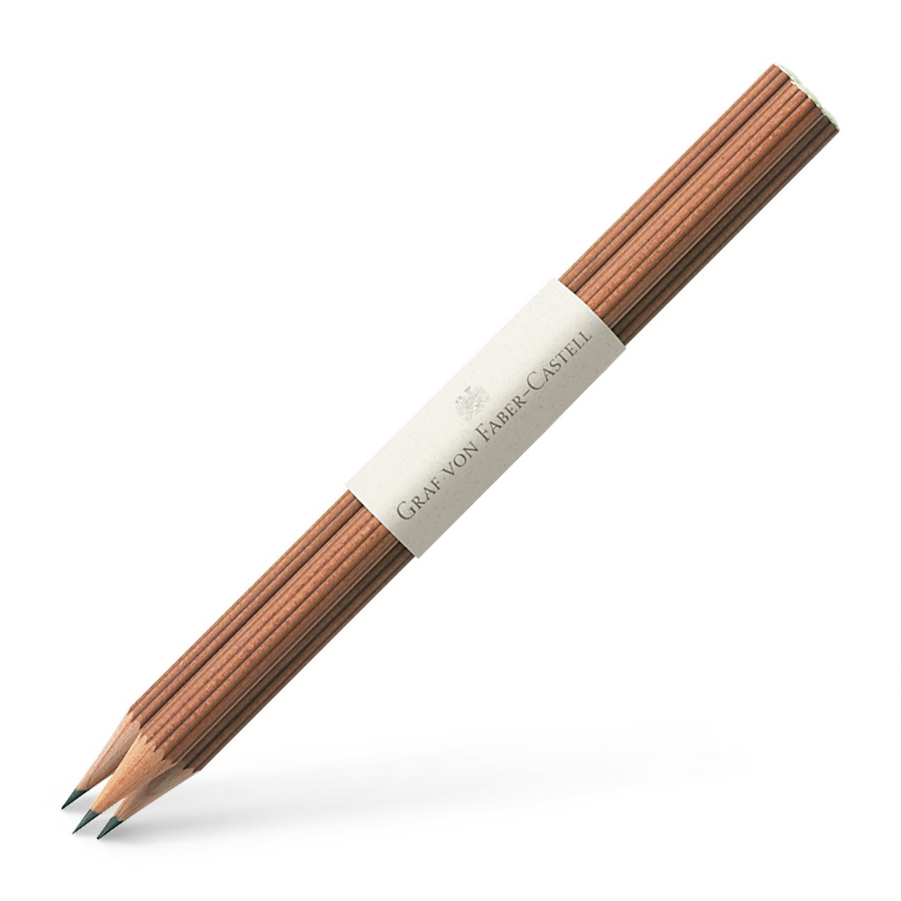 Graf-von-Faber-Castell - 3 crayons graphite avec bout trempé, bois naturel