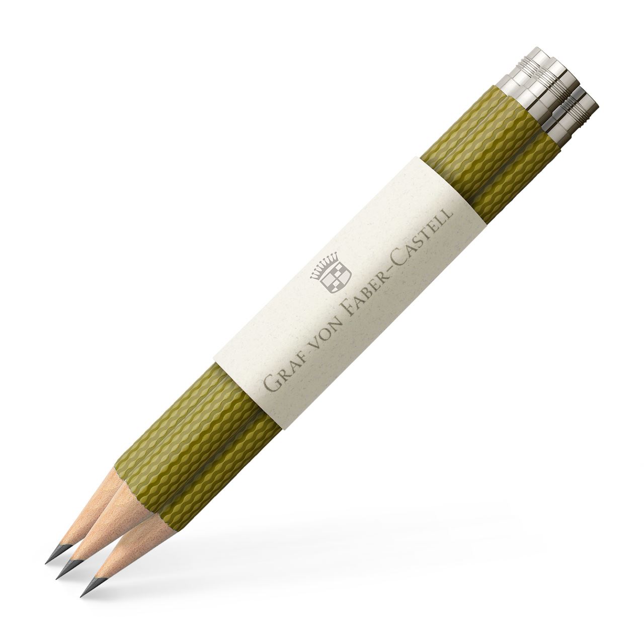 Graf-von-Faber-Castell - 3 Ersatzbleistifte  Perfekter Bleistift, Olive Green