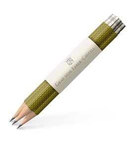 Graf-von-Faber-Castell - 3 crayons graphite de poche Guilloché, Vert Olive