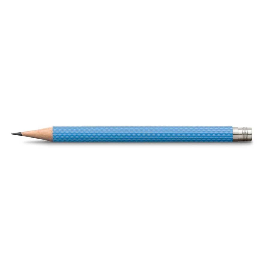 Graf-von-Faber-Castell - 3 crayons graphite de poche Guilloché, Bleu Azur
