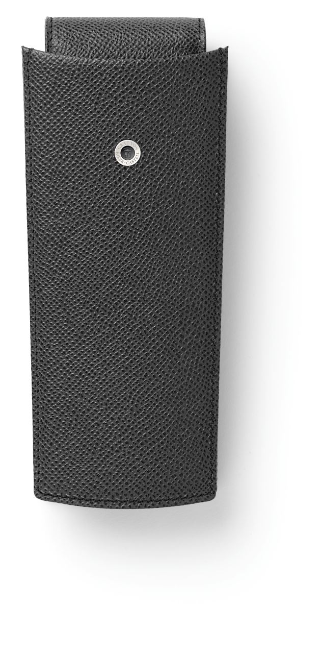 Graf-von-Faber-Castell - Etui coulissant 3 stylos cuir grainé, noir