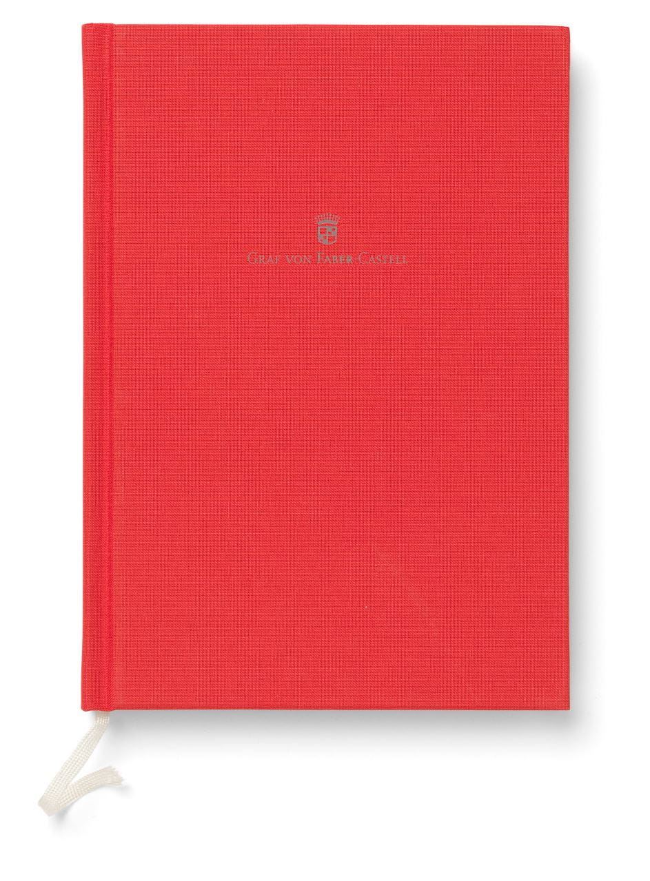 Graf-von-Faber-Castell - Cahier relié en lin A5, Rouge Indien