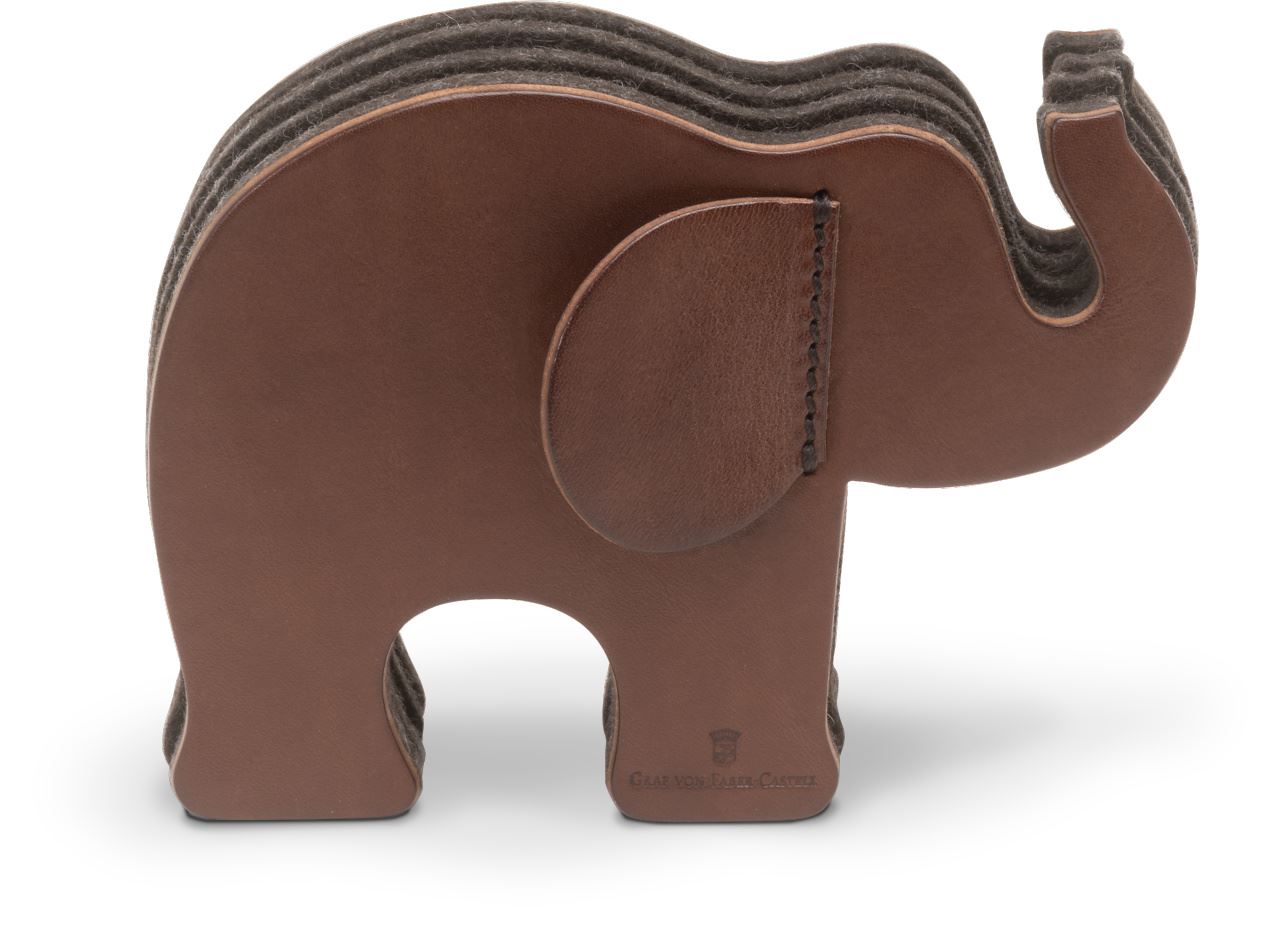 Graf-von-Faber-Castell - Éléphant, petit, marron glacé, avec 12 Polychromos