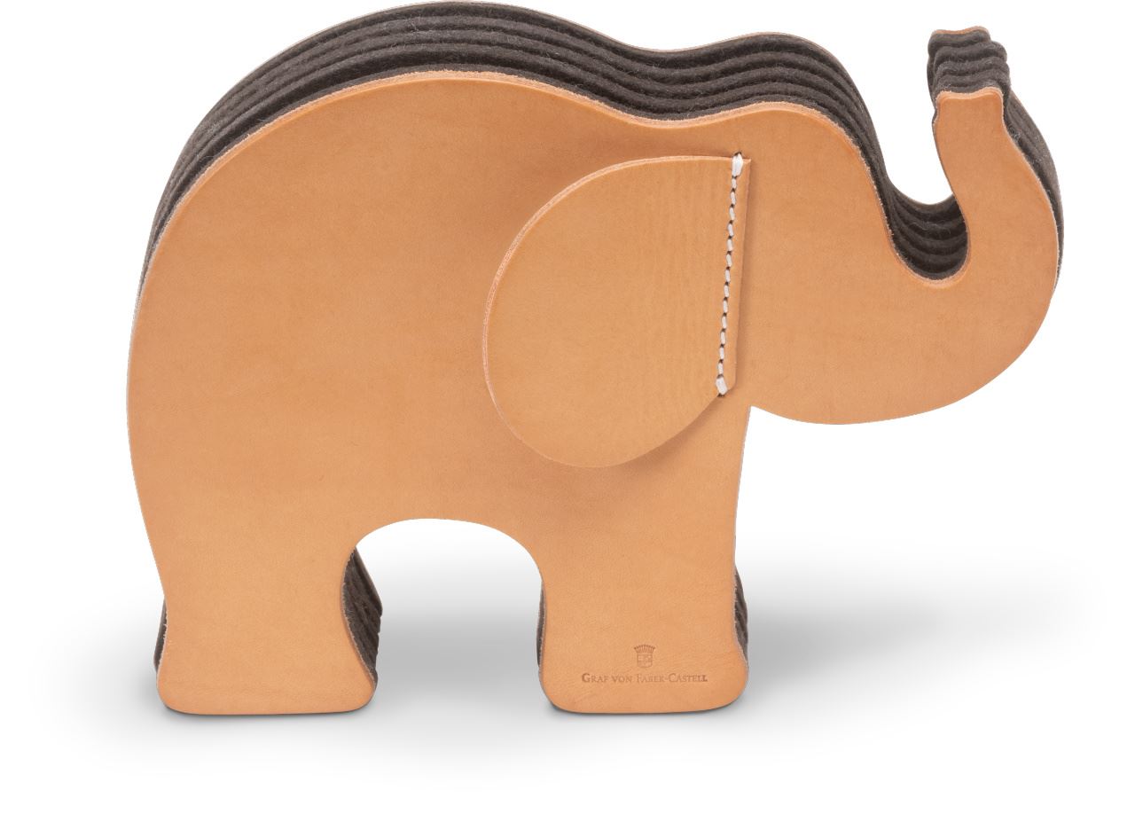 Graf-von-Faber-Castell - Eléphant en cuir de veau naturel, moyen