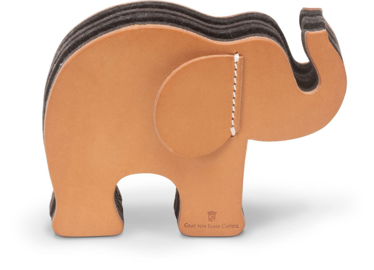 Graf-von-Faber-Castell - Eléphant en cuir de veau naturel, petit